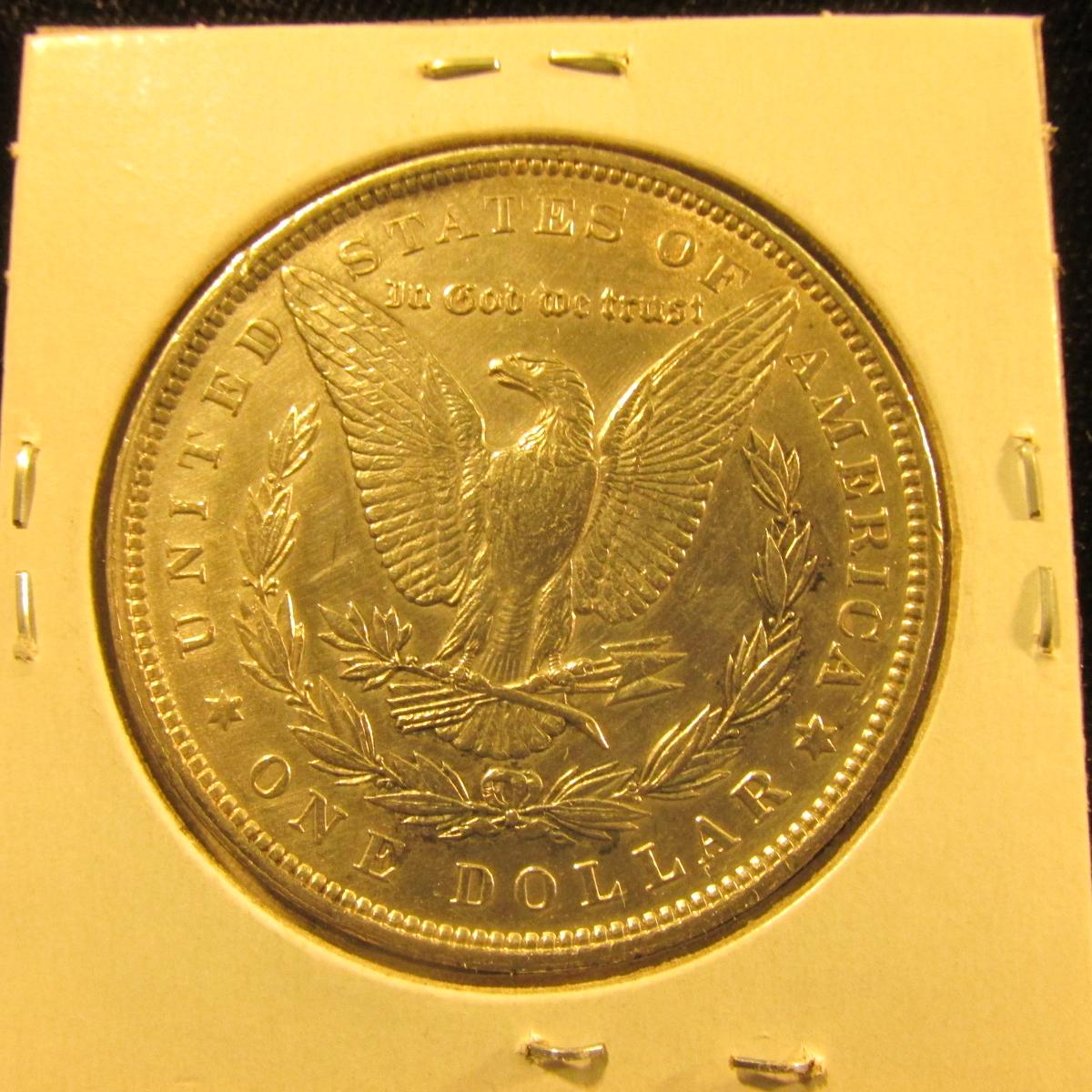 1640 . 1896 P U.S. Silver Morgan Dollar Brilliant Uncirculated.