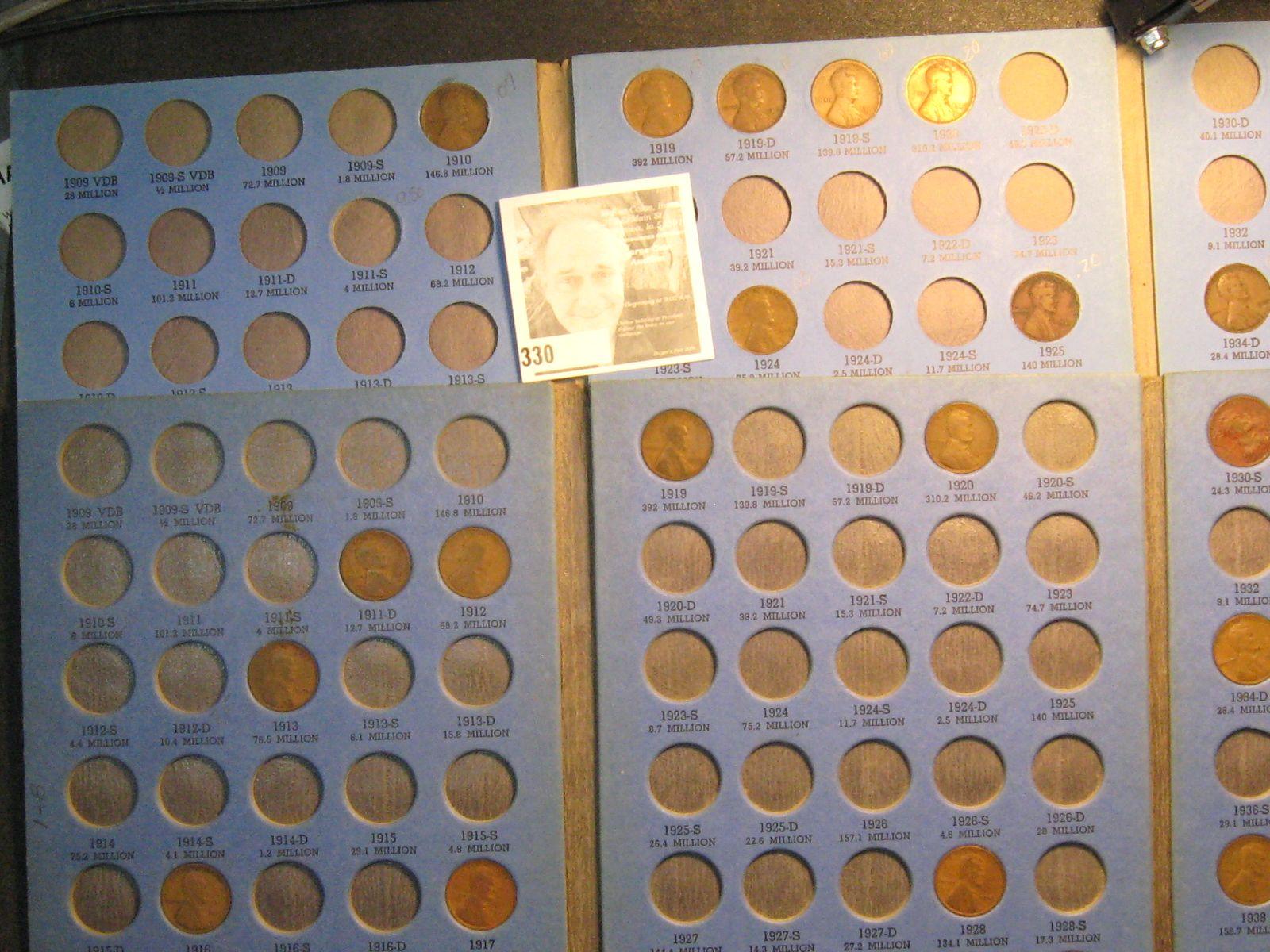 (4) Partial Sets Lincoln Cents (2) 1909-1940 & (2) 1941-1974 (192) Coins In Whitman Folders.