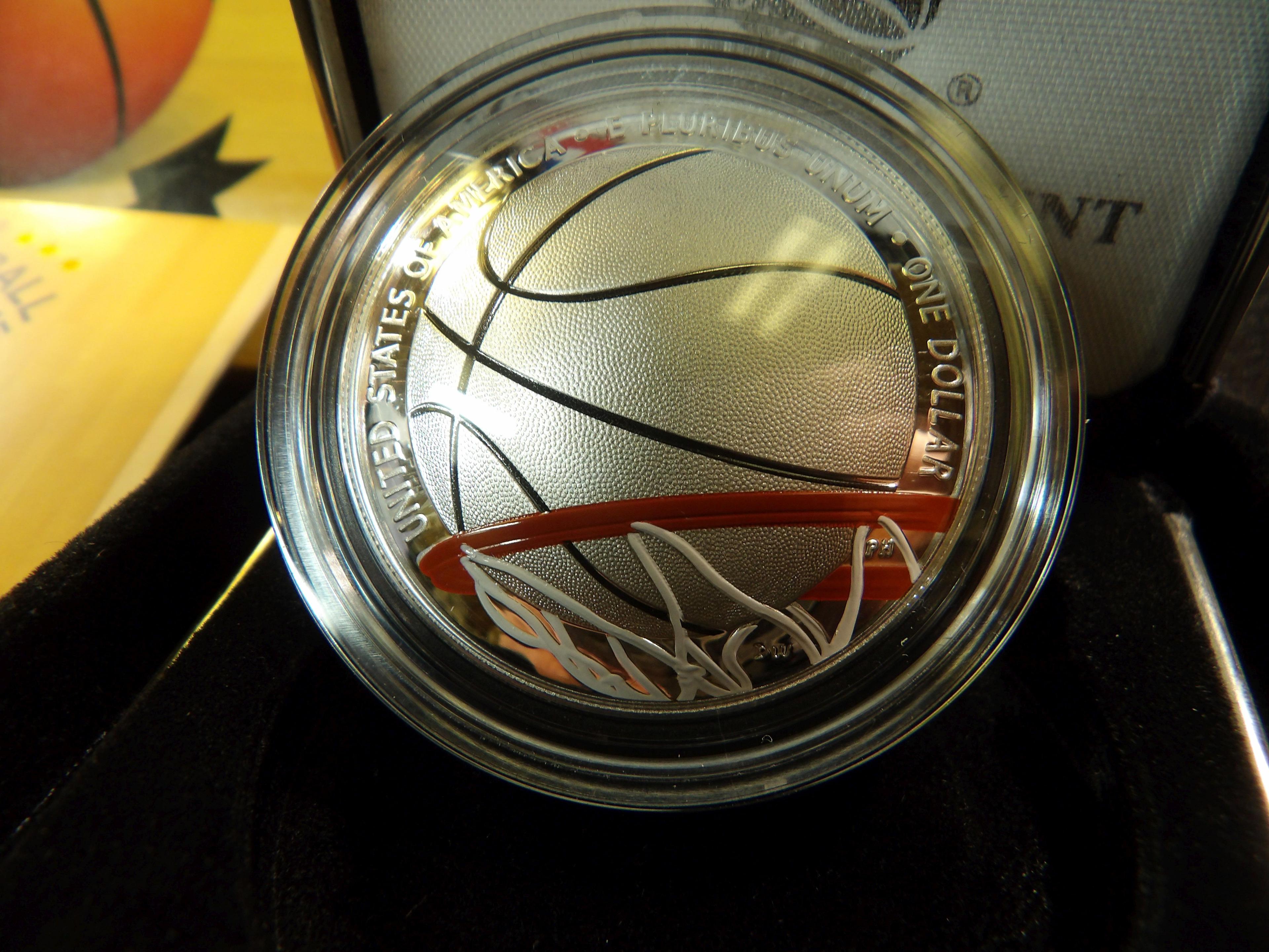 2020 S Basketball Hall of Fame Proof Commemorative Silver Dollar in original U.S. Mint box of issue.