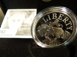 2022 American Liberty "Bucking Bronco" Silver One Ounce .999 Medal issued by the Philadelphia Mint.
