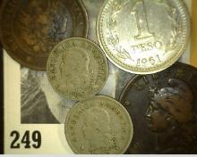 ARGENTINA: 1903 5c; 1898 10c; 1884 1c; 1961 Peso; & 1885 Two Centavos.