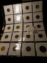 Plastic Page with 20 carded Lincoln Cents dating 1913 D-26P.