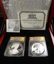 2012 (2pc.) Silver Eagle Slabbed Set. 2012-S S$1 ANACS-PR70 DCAM & RP70 DCAM Silver Eagle 2-Coin San