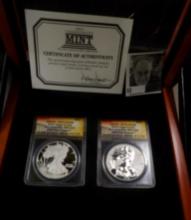 2012 (2pc.) Silver Eagle Slabbed Set. 2012-S S$1 ANACS-PR70 DCAM & RP70 DCAM Silver Eagle 2-Coin San