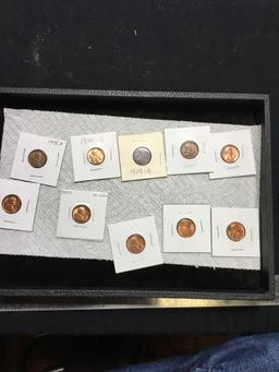 Group of Ten uncirculated wheat Lincoln pennies 19 40-50s