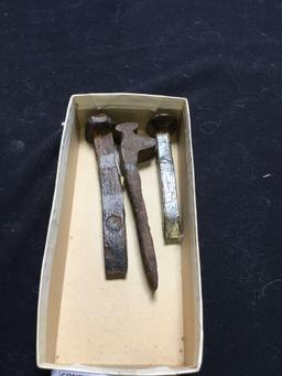 3pc. 1800s hand made railroad spikes