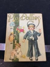 antique children, hardback book play dollies