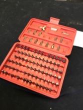 vintage drill bit set in plastic case