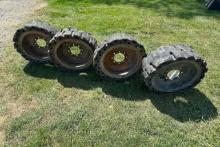 Set Of Solid Tires On Rims