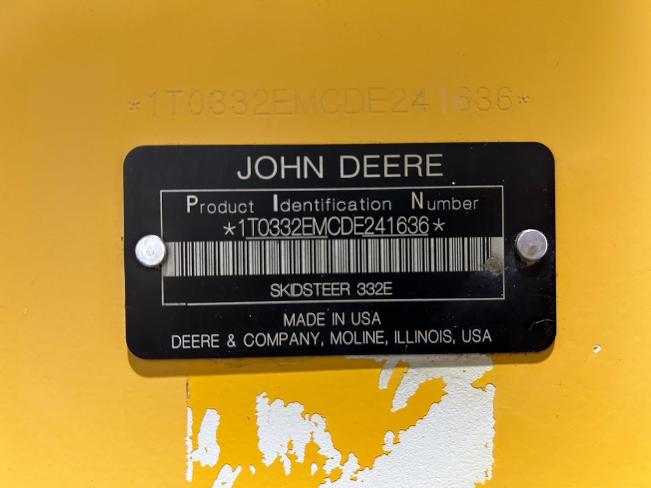 2013 John Deere 332E Skid Steer Loader