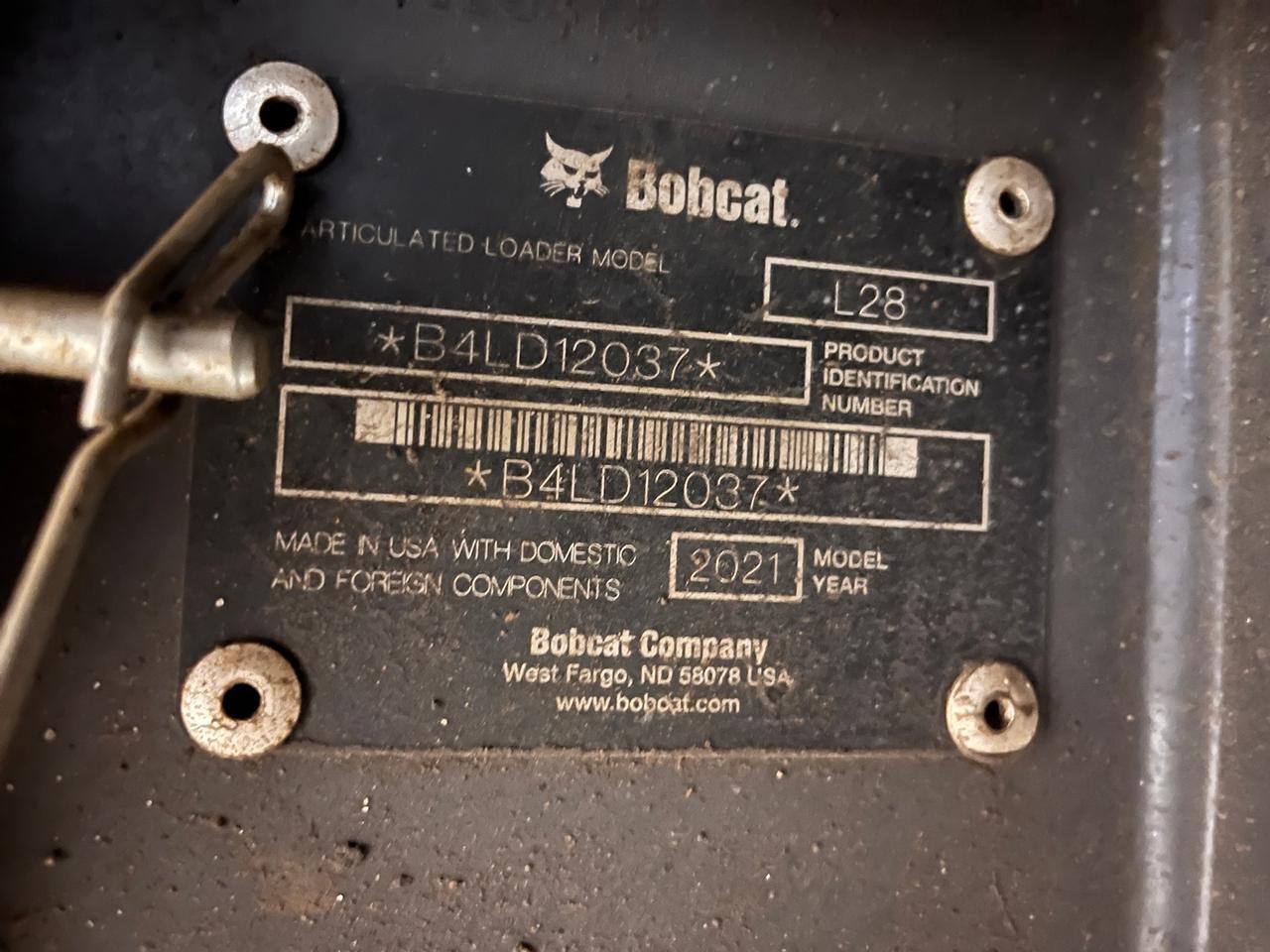 2021 Bobcat L28 Wheel Loader