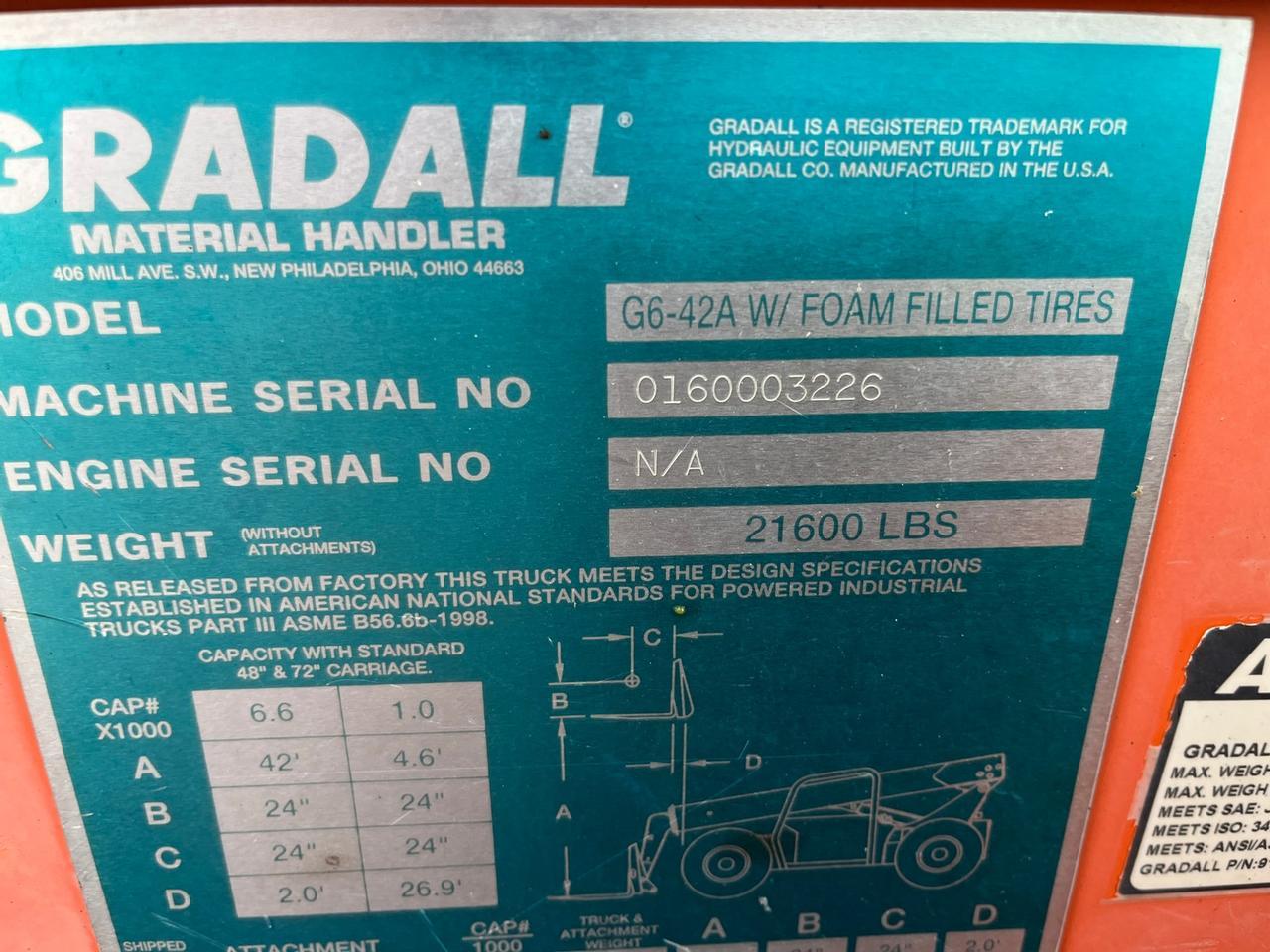 Gradall G6-42A Telehandler