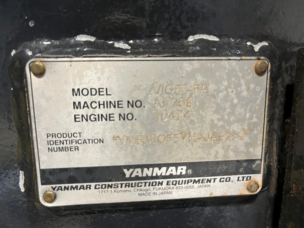 2017 Yanmar VIO55-6A Mini Excavator