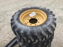 10-16.5 Skid Steer Tires on 8 Lug Rims