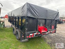 2022 PJ gooseneck tandem dual hydraulic dump trailer, 20ft long, 8ft wide, (2) 10,000lb axles, 4ft
