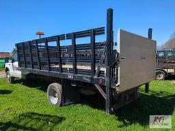 2003 Ford F-550 XL stake body truck, Reading 14ft stake body, lift gate, gas, not running,