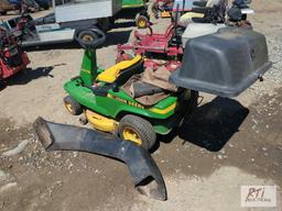 John Deere RX75 lawn tractor with deck, 9hp gas engine, bagging system