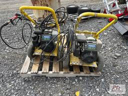 Pair of small gas powered pressure washers