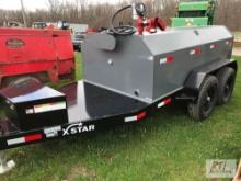 2024 New X-STAR 990 gallon tandem fuel tank trailer with electric pump and toolbox, adjustable hitch