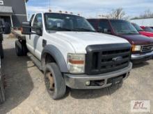 2008 Ford F-550 XL Super Duty pickup, V8 PowerStroke, extended cab, flatbed, dual axles, auxiliary