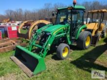 John Deere 4320 compact tractor, cab, loader, bucket, 3pt hitch, draw bar, PTO, A/C, heat, John