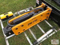 New Wolverine ZW750 skid steer mount hydraulic breaker