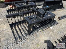 New 76in single cylinder grapple bucket for skid steer