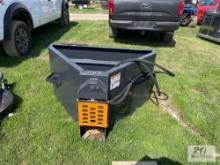 New Wolverine skid steer mount material bucket with hydraulic chute