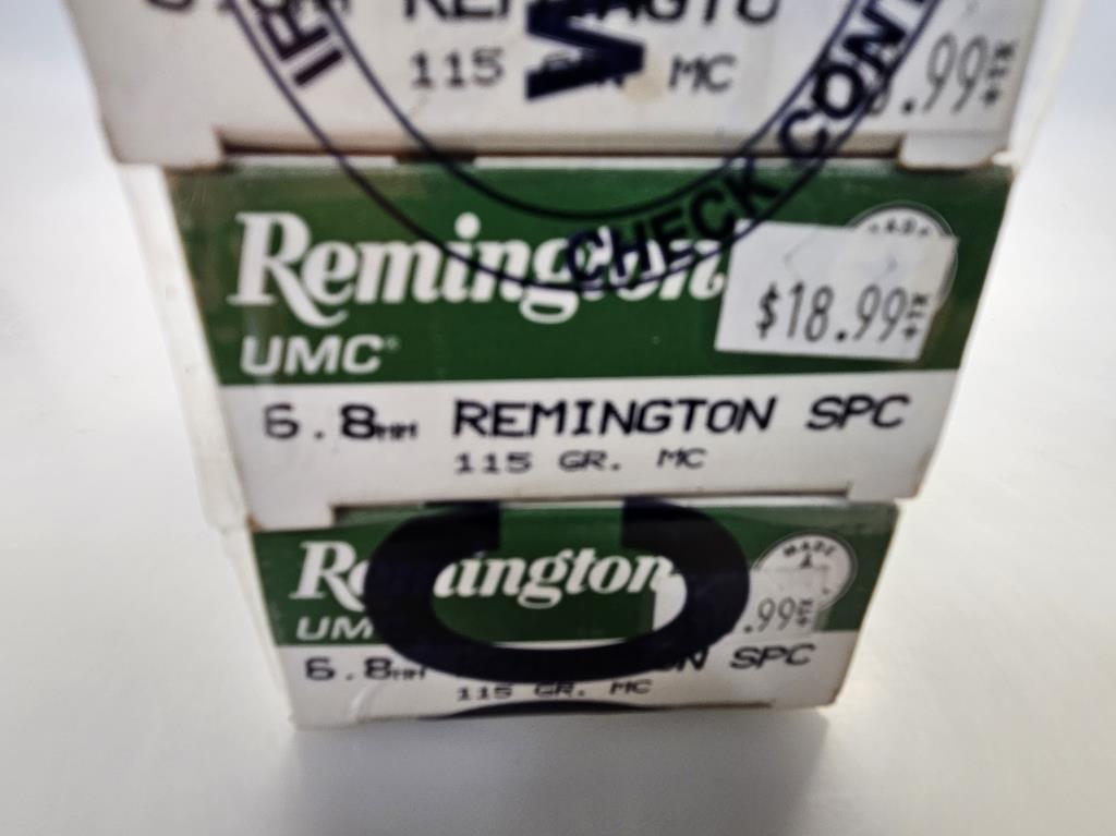 3 Remington 20 Cartridge Boxes of 6.8mm SPC Ammo