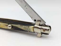 Italian Horn Handle Stiletto Switchblade Knife