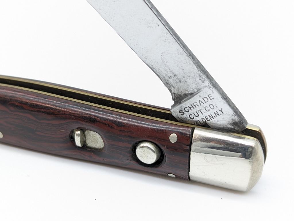Schrade Walden Cut Co. Fishtail Switchblade Knife