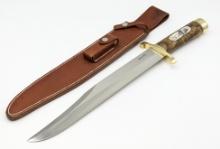 Randall Model 12 13in Bowles Scrimshaw Bowie Knife