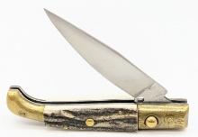 2) Extra Brand Stag Push Button Switchblade Knives