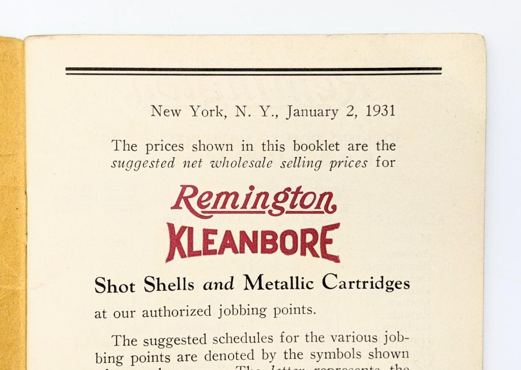 1931 Remington Shot Shell & Shotgun Catalog