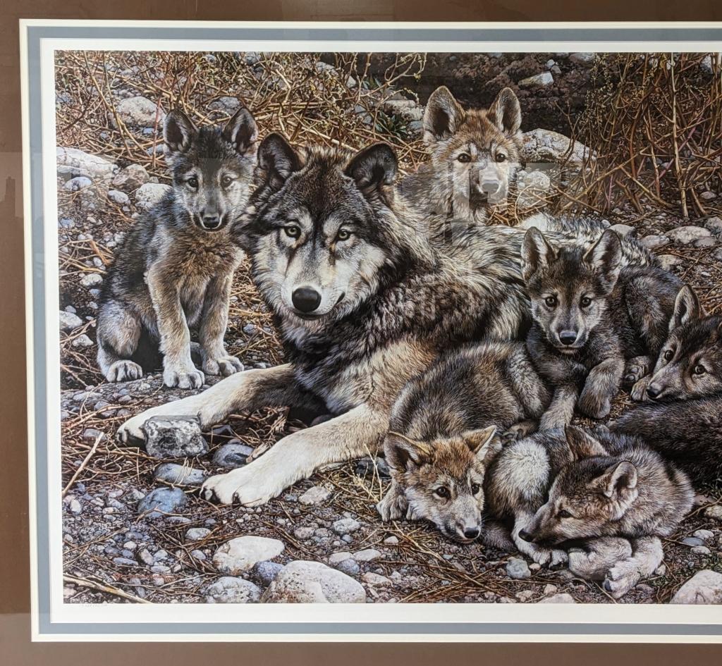 Carl Brenders Den Mother-Wolf Family Lithograph
