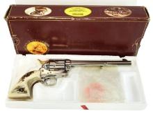 1989 Colt SAA Nickel & Stag 44-40 Revolver w/ Box