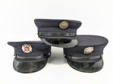 (3) New Hampshire & VHC Fire Department Dress Caps