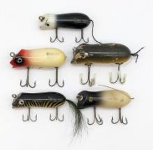 (5) Various Brand Antique Mouse Style Fishing Lure