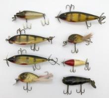 (8) Various Style Antique Creek Chub Fishing Lures