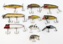 (10) Various Style Antique Heddon Fishing Lures