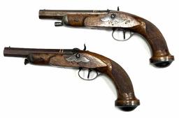 Pair of Percussion Pistols by Berthon Bourlier