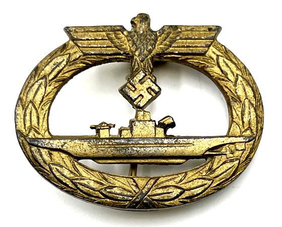 WW II German U-Boat War Service Badge R.S Marked