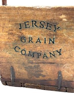 Antique Wood Jersey Grain Company Basket