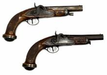 Pair of Percussion Pistols by Berthon Bourlier