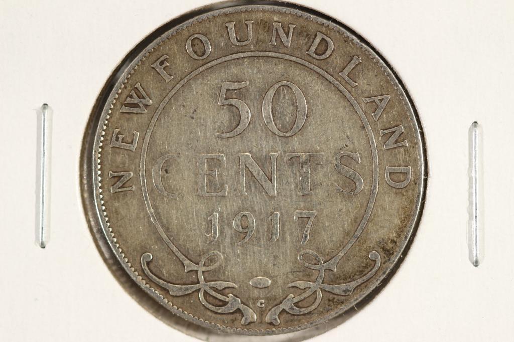 1917-C NEWFOUNDLAND SILVER 50 CENT