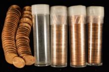 4 SOLID DATE 50 CENT ROLLS OF BU LINCOLN CENTS: