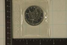 1990 CANADA SILVER $5 MAPLE LEAF UNC COIN