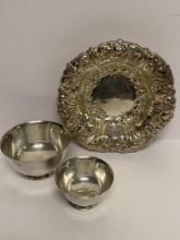 THREE SILVER PLATED SERVING PIECES