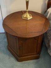 ROUND BEDSIDE TABLE WITH CABINET