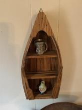 BOAT DECORATIVE RACK AND 2 ITEMS